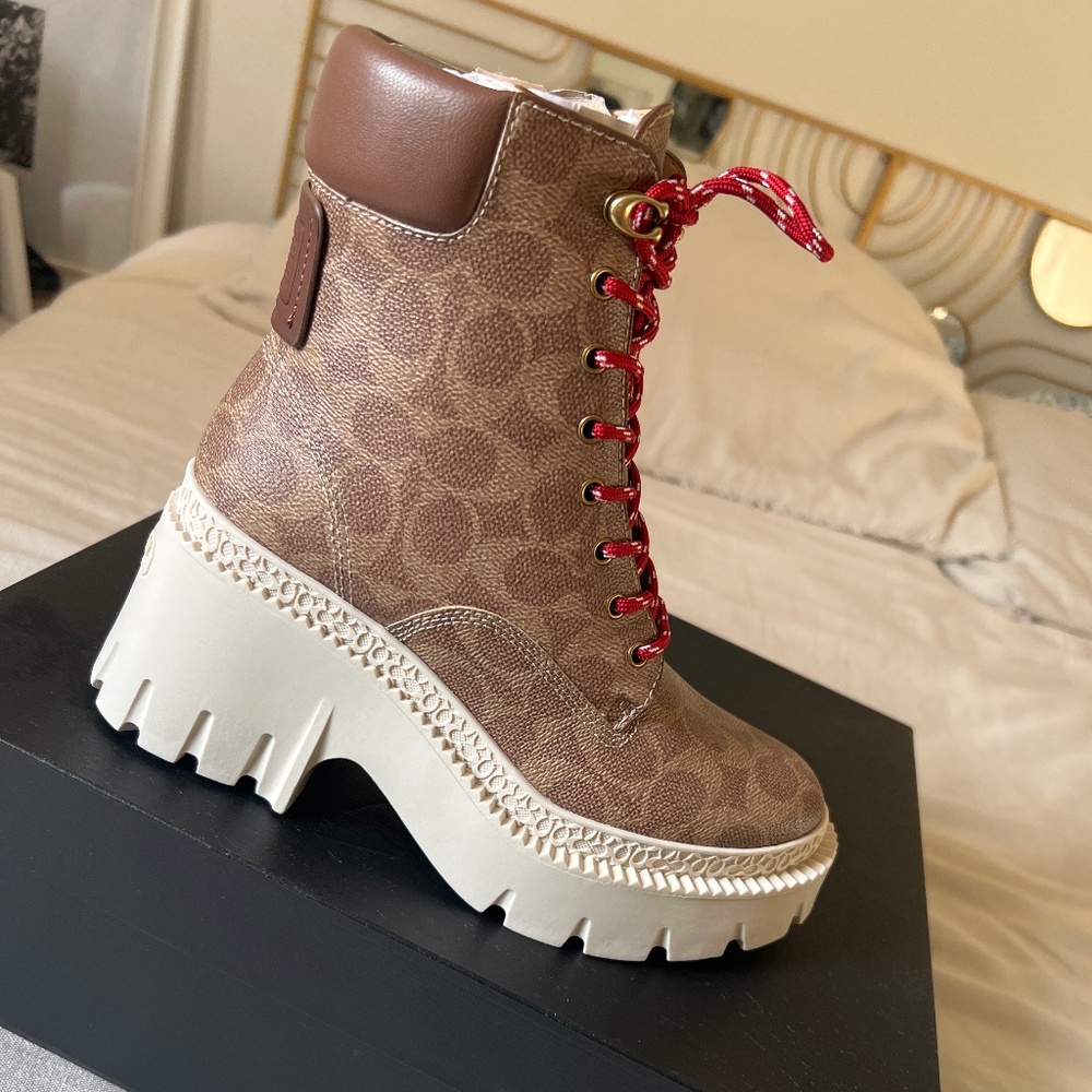 Coach Ainsley Coated Canva boots